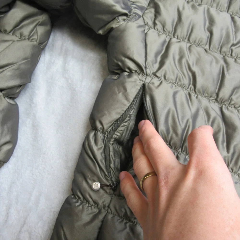 The North Face Down Jacket Womens Medium Green 600 Insulated Quilted Puff THICK - Picture 8 of 14